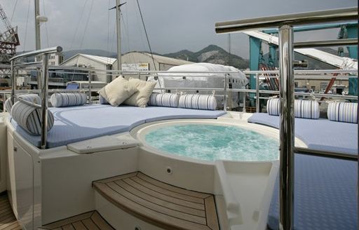The Jacuzzi featured on the exterior of superyacht SIMA