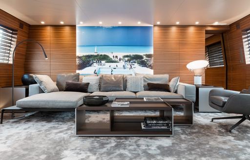 main salon aboard luxury yacht Silver Fast
