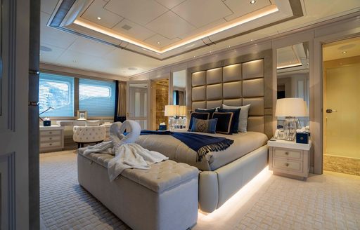 Master cabin on board charter yacht TACANUYA