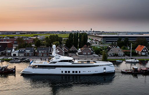 superyacht totally nuts on the canals of holland