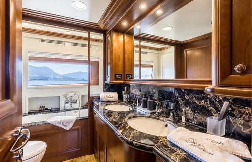 Private charter guest ensuite facility onboard charter yacht KLOBUK