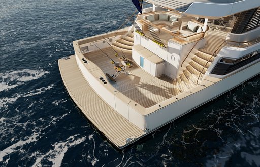 Aft deck onboard sport fishing yacht Project 406