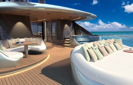 expansive deck space and sun bed 