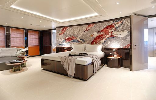 Master suite onboard Charter yacht SOARING