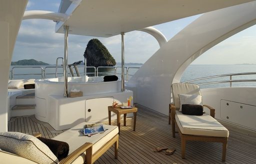 sun deck on motor yacht oasis