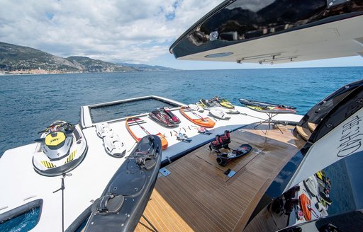 Toys on board charter yacht THE SHADOW