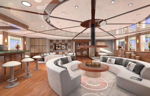 contemporary styled skylounge on board superyacht LEGEND 