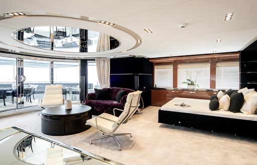 the skylounge aboard charter yacht BLISS as a cabin