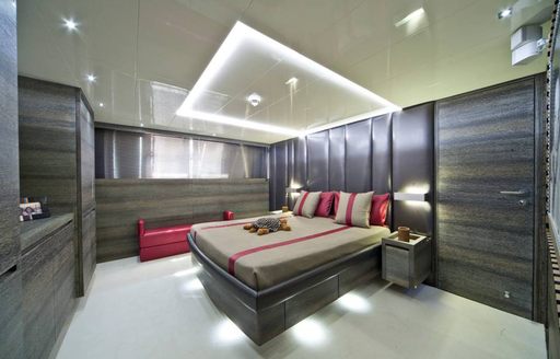 Master suite on superyacht TOBY