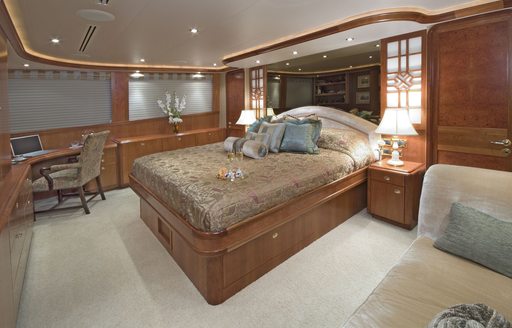 elegant full-beam master suite aboard superyacht SERENGETI
