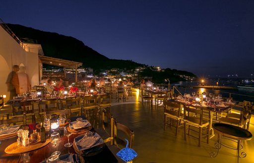 Hotel Raya dining terrace, Panarea