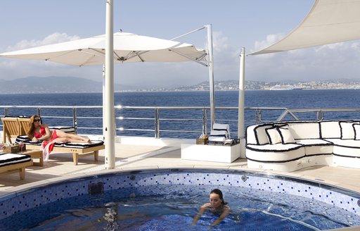 Pool on board charter yacht TRANQUILITY