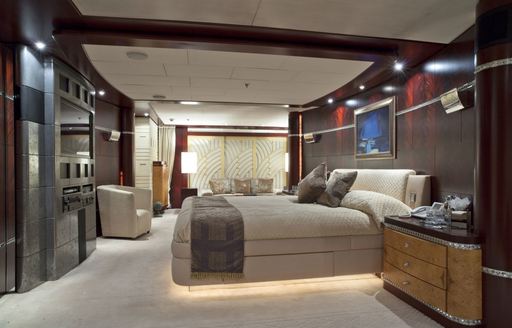 elegant master suite on board superyacht SARAH 