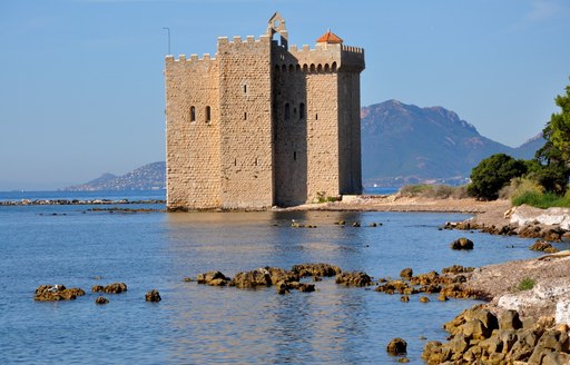 Tower on Saint Honorat in the Lerin Islands, off Cannes