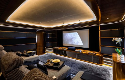 cinema on superyacht faith with box seating
