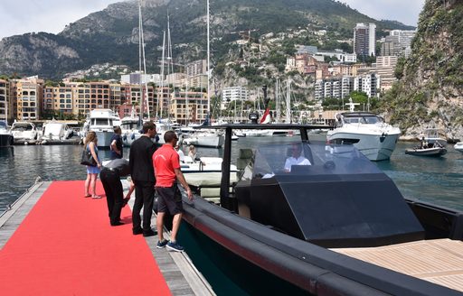 Guests boarding their tender at the Monaco Grand Prix