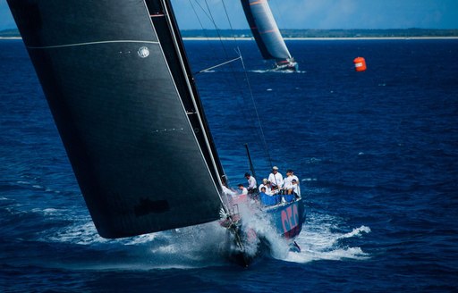 yachts cutting through the water during the RORC Caribbean 600