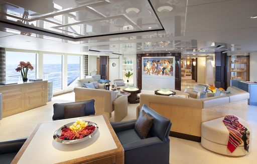 Beautifully designed living areas on board 'Sycara V'
