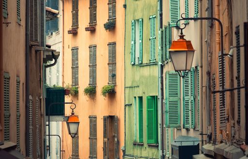 colourful houses line the streets of Le Suquet in Cannes