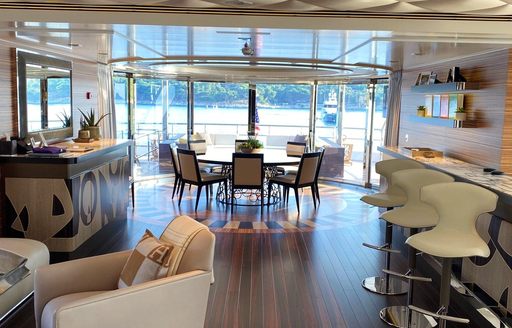 Formal dining onboard charter yacht W