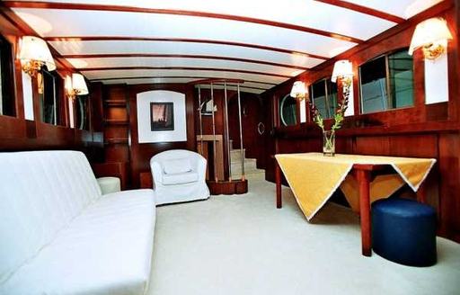 Main salon on board luxury yacht AMANDA