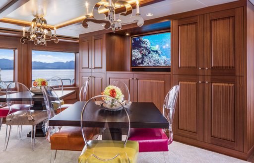 games tables on board superyacht Endless Summer