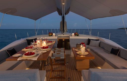 Sailing yacht FARFALLA exterior dining