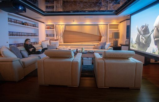 Cinema suite on board charter yacht AFRICA I