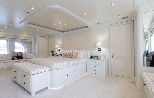 fresh and contemporary master suite on board superyacht BINA 