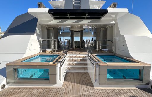 Swimming pools on board charter yacht STELLA MARIS