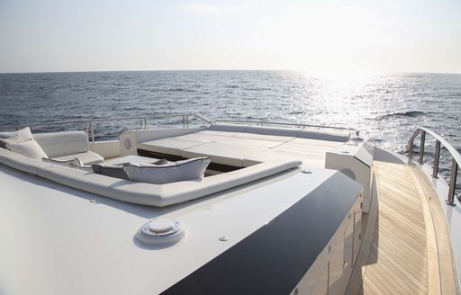 Foredeck on board charter yacht O