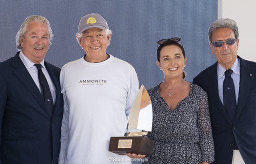 Sailors and crew presented with an award at Loro Piana Superyacht Regatta 2019