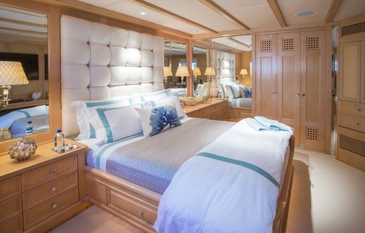 luxury motor yacht RHINO modern master suite 