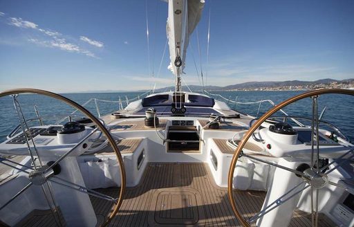 The sundeck on luxury sailing yacht 'Si Vis Pacem'
