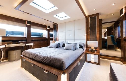 luxe bi-level master suite with skylights aboard charter yacht ‘Silver Wind’ 