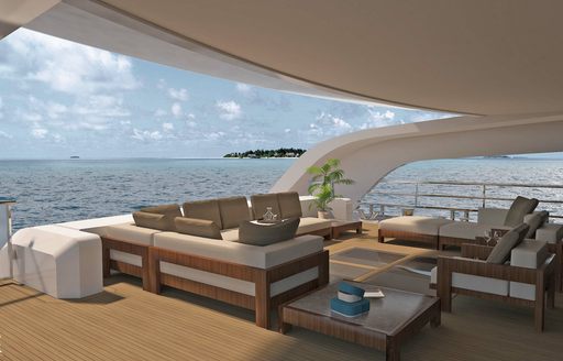 Rendering on board charter yacht RIO