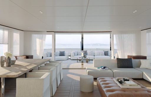 Upper salon onboard charter yacht TOSUN