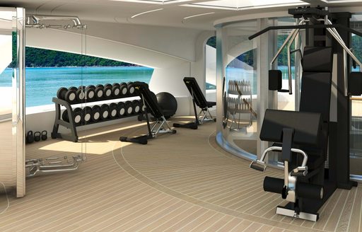 gym onboard luxury superyacht charter