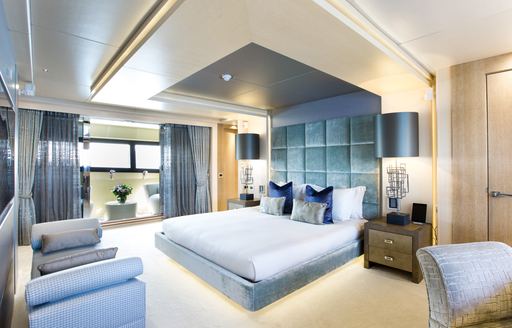 chic master suite on board motor yacht BLUSH 