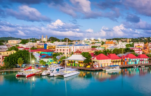 Antigua's colorful capital of St John's in the Caribbean