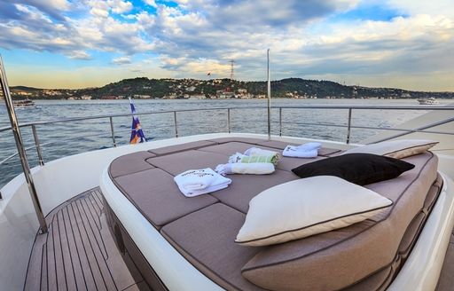 raised sun pads on board luxury yacht CANPARK 