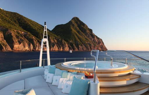 Amazing jetski and views onboard luxury charter yacht vacation 
