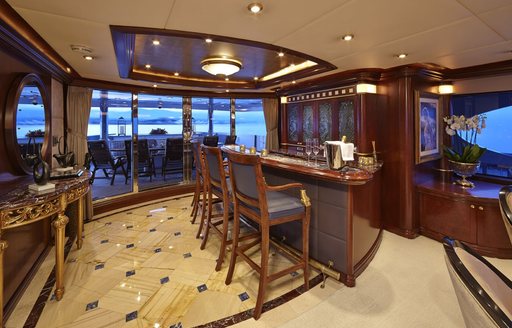 opulent skylounge bar aboard motor yacht ‘Zoom Zoom Zoom’ 