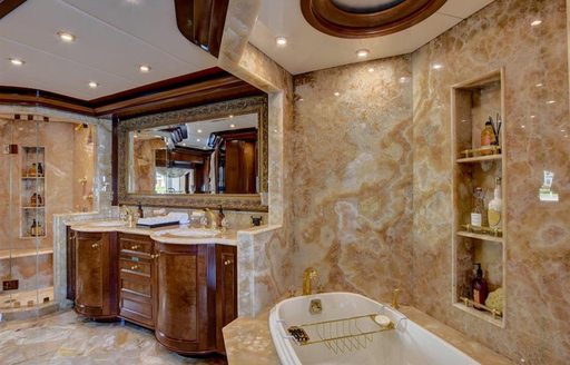 Marble bathroom on superyacht AQUASITION