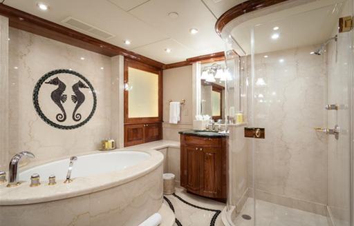 marble en suite on board luxury yacht mi amore