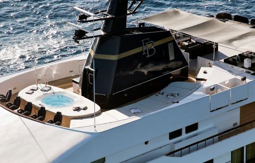 The sundeck of superyacht Force Blue
