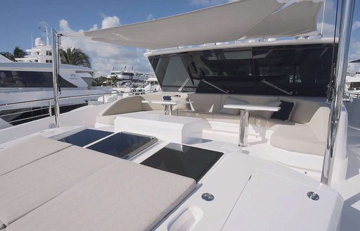 Sun pads on motor yacht Aqua Life
