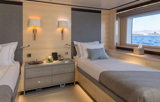 Twin cabin onboard charter yacht LADY VICTORIA