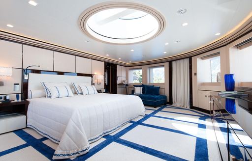 Cabin on Superyacht AXIOMA furnished in white