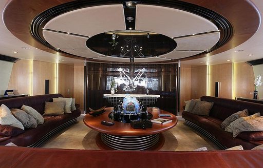 Stylish interior design on board superyacht 'Maltese Falcon'